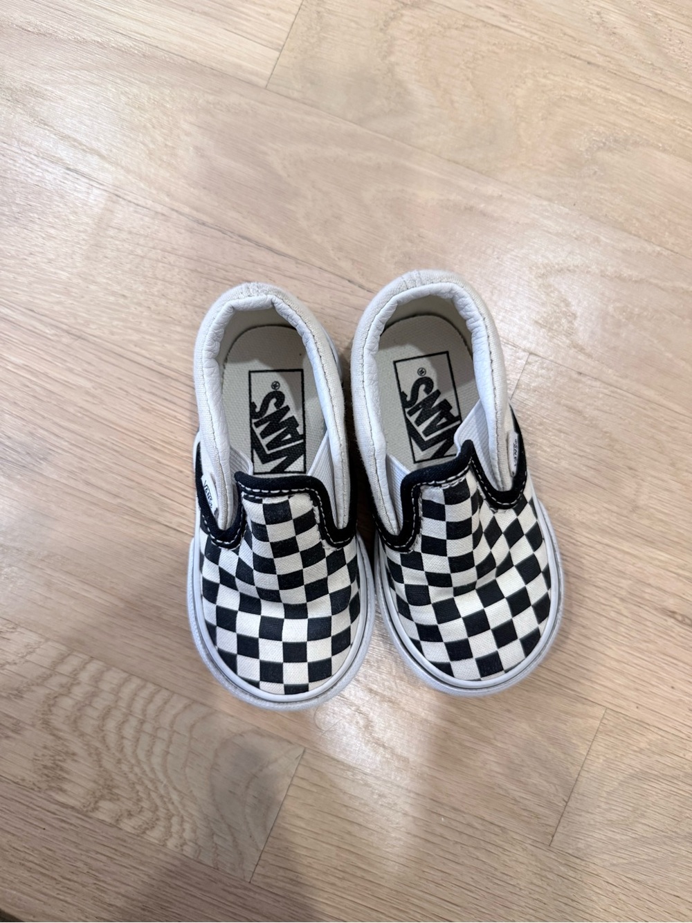 Toddler Vans Classic Slip-On Checkerboard Sneakers - Black/White